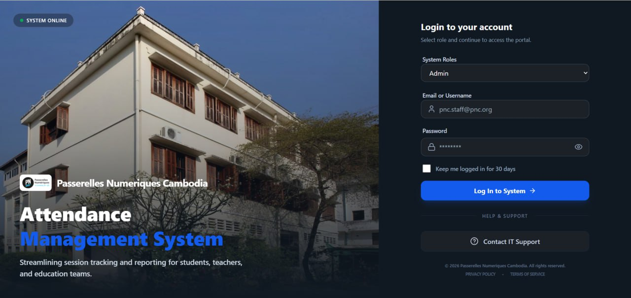 Attendance Management System — screenshot