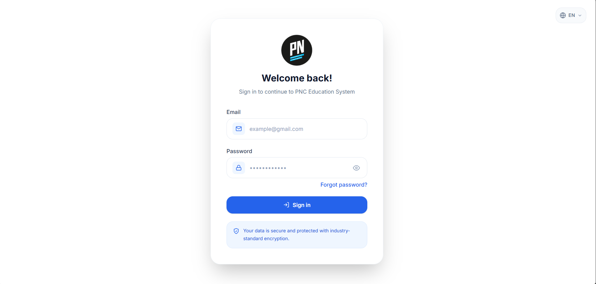 PNC Education System — screenshot